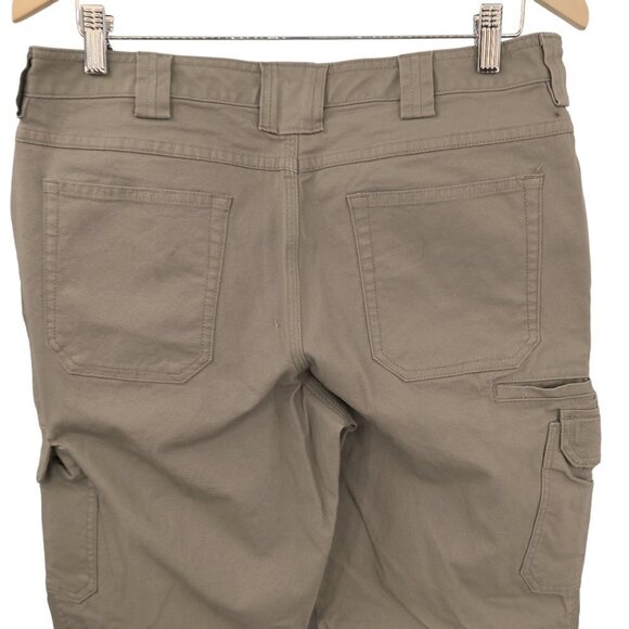 Duluth Trading Khaki Flat Front Cargo Pants Size 12 x 29 Tan Canvas Workwear - Picture 10 of 12